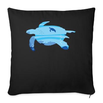 Tortue de mer - Housse de coussin décorative 45 x 45 cm - noir - Devant