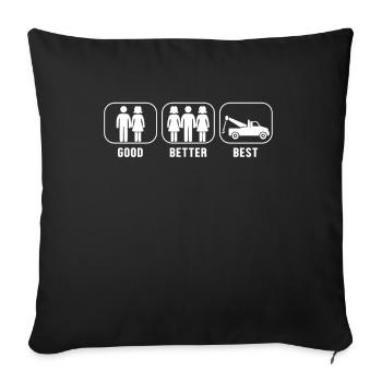 Good Better Best Tow Truck Tow Driver - Sofa pillowcase 17,3'' x 17,3'' (45 x 45 cm) - black - Front