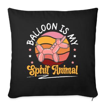 Balloon is my soul animal Balloon modelling - Sofa pillowcase 17,3'' x 17,3'' (45 x 45 cm) - black - Front