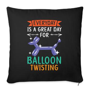 Jeder Tag ist ein großartiger Tag für Ballonverdre - Sofakissenbezug 45 x 45 cm - Schwarz - Vorne