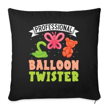 Modélisation professionnelle de ballon Balloon Twister - Housse de coussin décorative 45 x 45 cm - noir - Devant