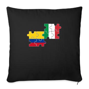 Kolumbien Italien Flagge Italienisch Kolumbianer - Sofakissenbezug 45 x 45 cm - Schwarz - Vorne