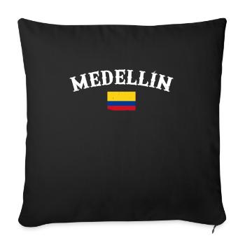 Medellin Vintage Colombia Colombian Flag - Sofa pillowcase 17,3'' x 17,3'' (45 x 45 cm) - black - Front