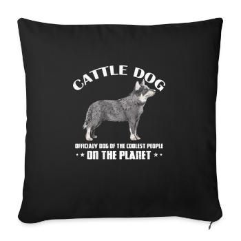Australian Cattle Dog - Sofa pillowcase 17,3'' x 17,3'' (45 x 45 cm) - black - Front