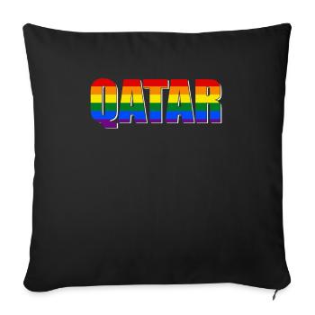 QATAR LGBTQIA - Sofa pillowcase 17,3'' x 17,3'' (45 x 45 cm) - black - Front