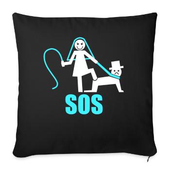 Junggesellenabschied Polterabend JGA Männer - Sofakissenbezug 45 x 45 cm - Schwarz - Vorne