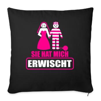 Junggesellenabschied Polterabend JGA Männer - Sofakissenbezug 45 x 45 cm - Schwarz - Vorne