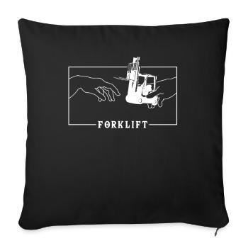 Michelangelo Creation of Adam Forklift - Sofa pillowcase 17,3'' x 17,3'' (45 x 45 cm) - black - Front