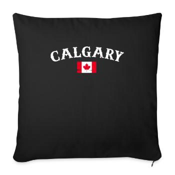 Calgary Vintage Canada Canadian Flag Canadian - Sofa pillowcase 17,3'' x 17,3'' (45 x 45 cm) - black - Front