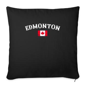 Edmonton Vintage Canada Drapeau canadien Canadien - Housse de coussin décorative 45 x 45 cm - noir - Devant