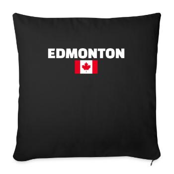 Edmonton, Canada, Drapeau canadien, Canadien - Housse de coussin décorative 45 x 45 cm - noir - Devant