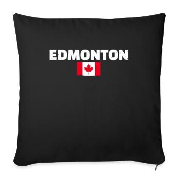 Edmonton Vintage Canada Drapeau canadien Canadien - Housse de coussin décorative 45 x 45 cm - noir - Devant