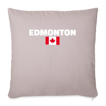 Edmonton Vintage Canada Drapeau canadien Canadien - Housse de coussin décorative 45 x 45 cm - taupe clair - Devant