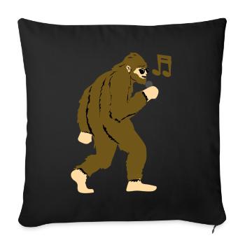 Bigfoot singt Musik - Sofakissenbezug 45 x 45 cm - Schwarz - Vorne