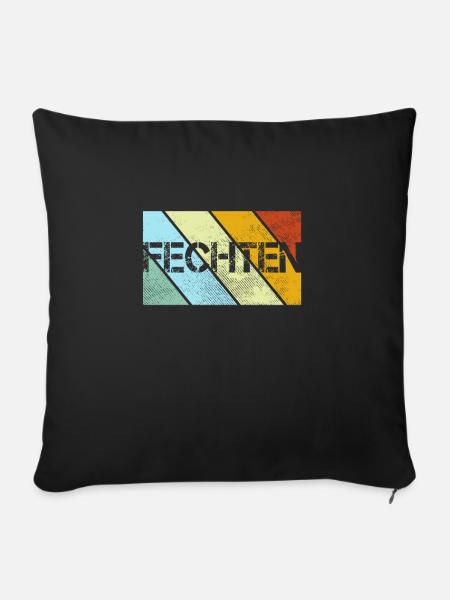 Fechten Retro - Sofakissenbezug 45 x 45 cm - Schwarz