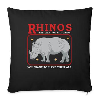 Rhinoceros Rhinoceros Rhinoceros Gift - Sofa pillowcase 17,3'' x 17,3'' (45 x 45 cm) - black - Front