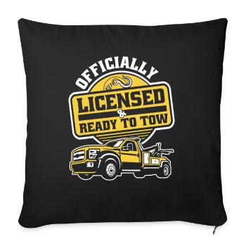 Officially Licensed Ready To Tow Tow Tow Truck - Sofa pillowcase 17,3'' x 17,3'' (45 x 45 cm) - black - Front