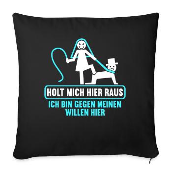 Junggesellenabschied Polterabend JGA Männer - Sofakissenbezug 45 x 45 cm - Schwarz - Vorne