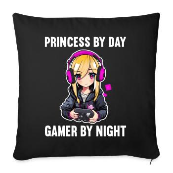 Gaming Console PC Gamer Girl Gamer Girl - Sofa pillowcase 17,3'' x 17,3'' (45 x 45 cm) - black - Front