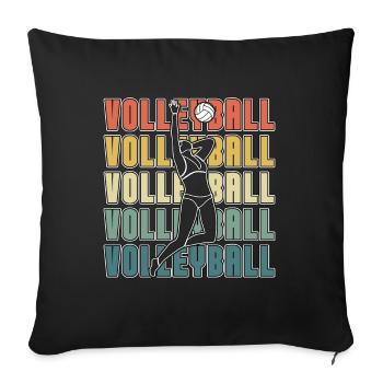 Beach Volleyball Retro Volleyball Set Beachball - Sofa pillowcase 17,3'' x 17,3'' (45 x 45 cm) - black - Front