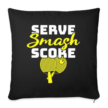 Tenue Club Joueur de Tennis de Table Club! - Housse de coussin décorative 45 x 45 cm - noir - Devant