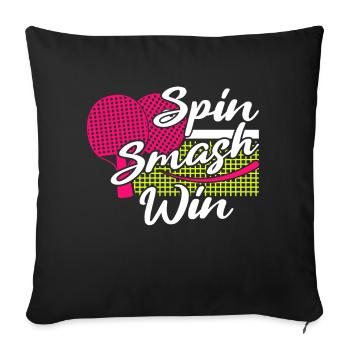 Tenue Club Joueur de Tennis de Table Club! - Housse de coussin décorative 45 x 45 cm - noir - Devant