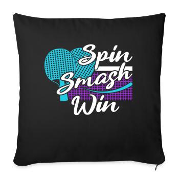 Tenue Club Joueur de Tennis de Table Club! - Housse de coussin décorative 45 x 45 cm - noir - Devant