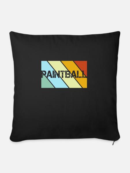 Paintball Retro - Sofakissenbezug 45 x 45 cm - Schwarz