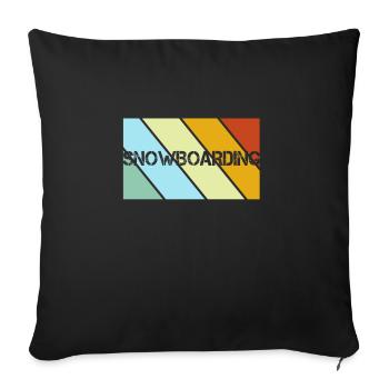 Snowboarding Retro - Sofa pillowcase 17,3'' x 17,3'' (45 x 45 cm) - black - Front