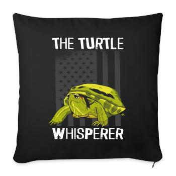 Sea Turtle Tortoise American Flag - Sofa pillowcase 17,3'' x 17,3'' (45 x 45 cm) - black - Front