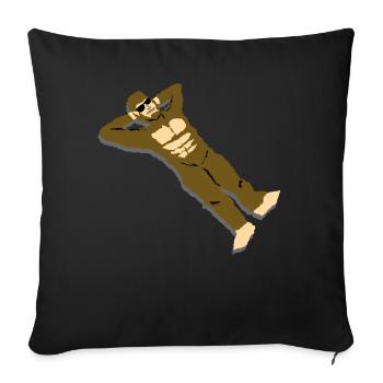 Bigfoot is located on the beach - Sofa pillowcase 17,3'' x 17,3'' (45 x 45 cm) - black - Front
