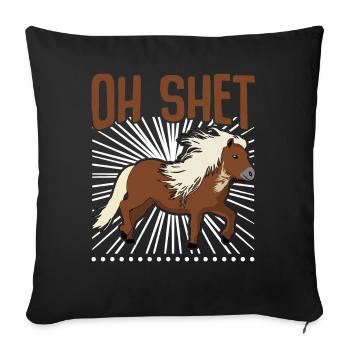 Shetlandponey Shetty Shetland Pony - Housse de coussin décorative 45 x 45 cm - noir - Devant