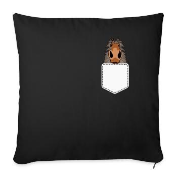 Shetland Pony Riding Shetland Pony Shetty - Housse de coussin décorative 45 x 45 cm - noir - Devant