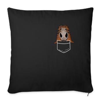 Shetlandpony Hemdtasche Shetty - Sofakissenbezug 45 x 45 cm - Schwarz - Vorne