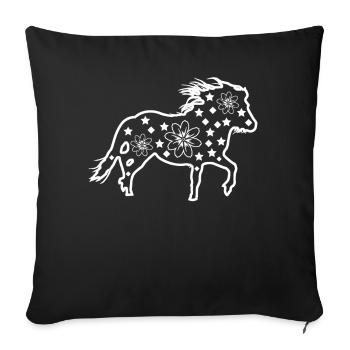 Poney Shetland Shetlandpony - Housse de coussin décorative 45 x 45 cm - noir - Devant