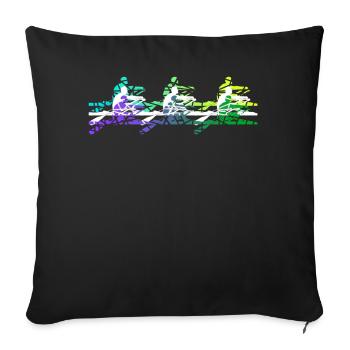 aviron, canoë, bateau à rames, aviron, aviron - Housse de coussin décorative 45 x 45 cm - noir - Devant