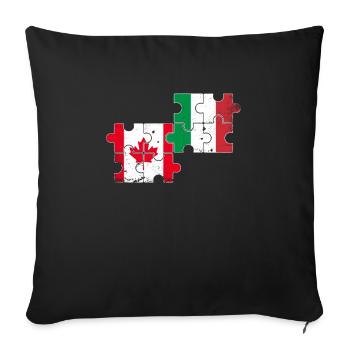 Canada Italie Drapeau d’époque Italien Canadien - Housse de coussin décorative 45 x 45 cm - noir - Devant