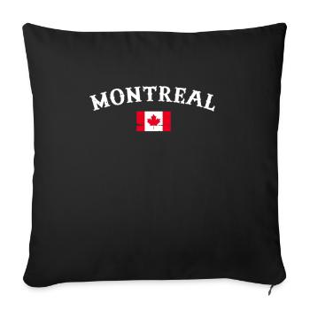 Montréal Vintage Canada Drapeau canadien Canadien - Housse de coussin décorative 45 x 45 cm - noir - Devant