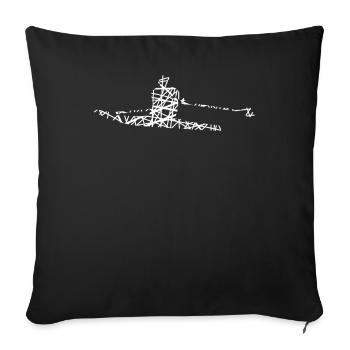 Rowing, rowing, rowing, rowing boat - Sofa pillowcase 17,3'' x 17,3'' (45 x 45 cm) - black - Front