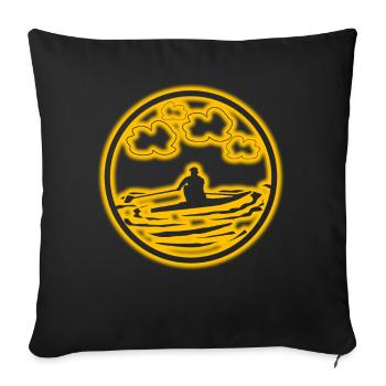 Rameurs Aviron Aviron Aviron Bateau à rames - Housse de coussin décorative 45 x 45 cm - noir - Devant