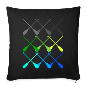 Rameur Bateau à rames - Housse de coussin décorative 45 x 45 cm - noir - Devant