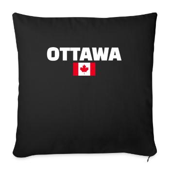 Ottawa, Canada, Canadian flag, Canadian - Sofa pillowcase 17,3'' x 17,3'' (45 x 45 cm) - black - Front