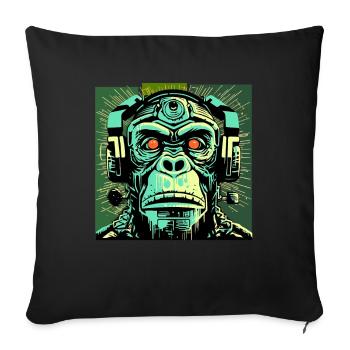 Alien Robot Ape Space Robot Gorilla - Housse de coussin décorative 45 x 45 cm - noir - Devant