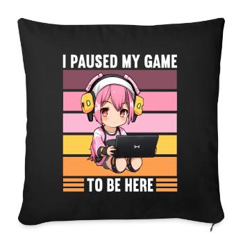 Gaming Console PC Gamer Girl Gamer Girl - Sofa pillowcase 17,3'' x 17,3'' (45 x 45 cm) - black - Front