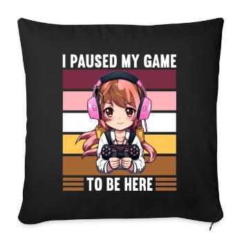 Gaming Console PC Gamer Girl Gamer Girl - Sofa pillowcase 17,3'' x 17,3'' (45 x 45 cm) - black - Front