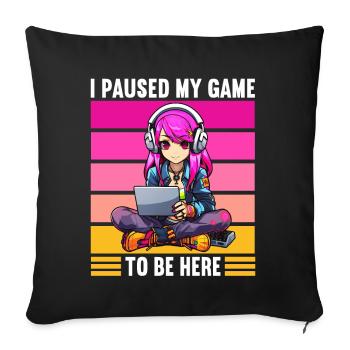 Gaming Console PC Gamer Girl Gamer Girl - Sofa pillowcase 17,3'' x 17,3'' (45 x 45 cm) - black - Front