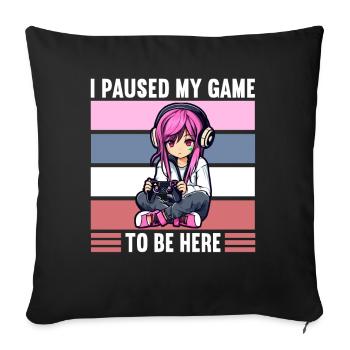Gaming Console PC Gamer Girl Gamer Girl - Sofa pillowcase 17,3'' x 17,3'' (45 x 45 cm) - black - Front