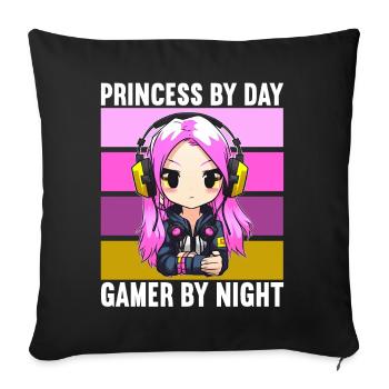 Gaming Console PC Gamer Girl Gamer Girl - Sofa pillowcase 17,3'' x 17,3'' (45 x 45 cm) - black - Front