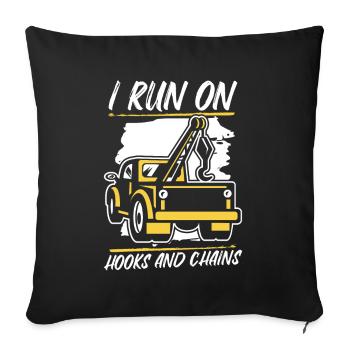 I Run On Hooks And Chains Tow Driver - Sofa pillowcase 17,3'' x 17,3'' (45 x 45 cm) - black - Front