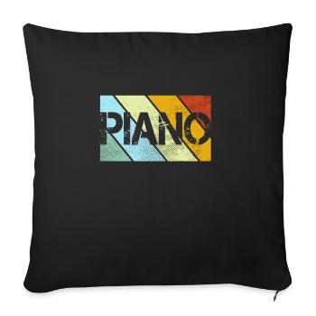 Piano Rétro - Housse de coussin décorative 45 x 45 cm - noir - Devant
